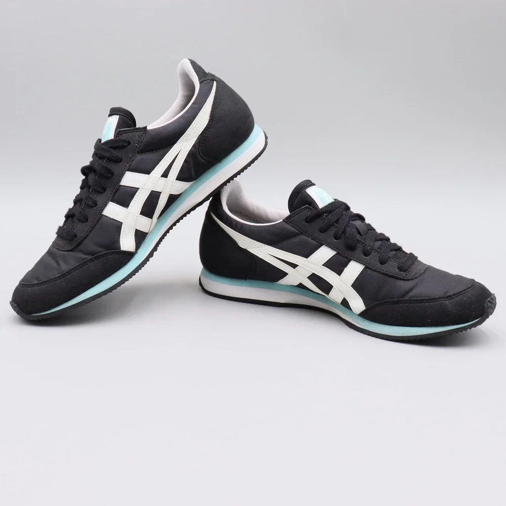 Onitsuka Tiger Sakurada Black White Light Blue Womens Size 6.5 Casual Sneakers - Picture 4 of 9